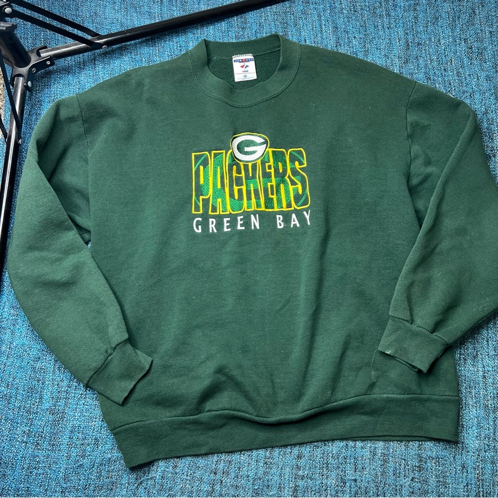 Vintage Jerzees Green Bay Packers NFL Football Embroidered Crewneck Sweatshirt
